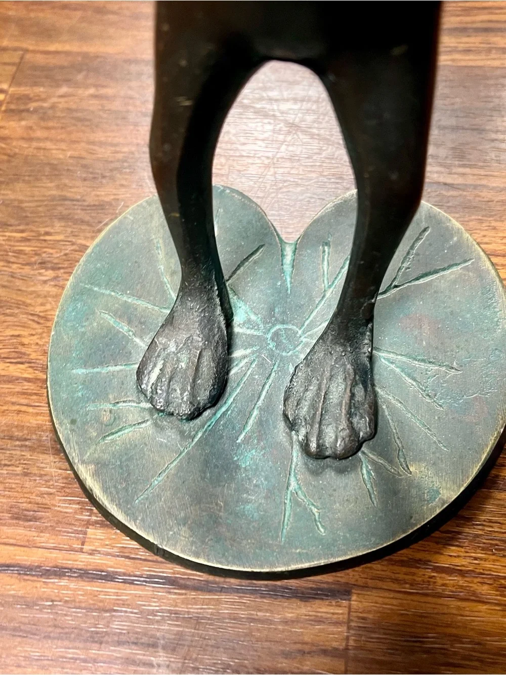 SPI Bronze Oxidized Verdigris Frog candlesticks x3 metal Art vintage